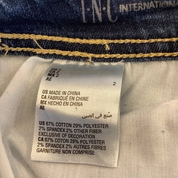 INC Denim Skinny Leg Regular Fit Mid Rise Blue Denim Jeans Womens Size 2 - Picture 8 of 12